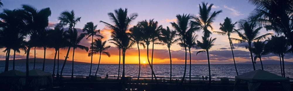 Tropical Beach at Sunset Fine Art Print - Maui, Hawaii