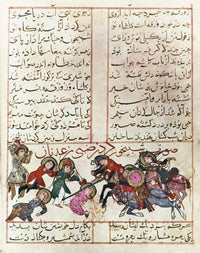 Turkish Miniature Attack Fine Art Print - 13th Century Scene