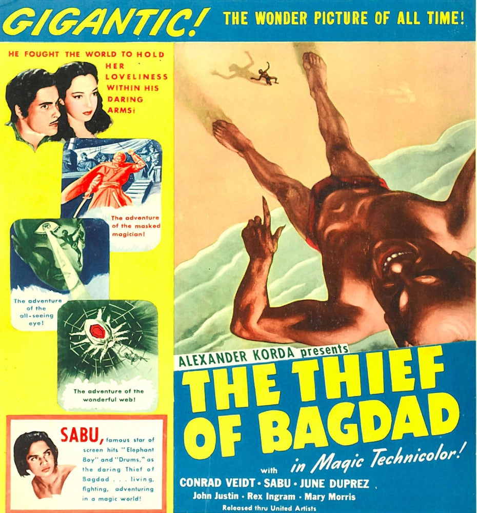 The Thief of Bagdad 1940 Movie Poster Print featuring John Justin, Sabu, and Rex Ingram