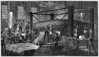 19th Century Glassworkers Wood Engraving Factory Poster Print by Granger Collection