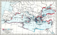 Map of Greek and Phoenician Settlements in the Mediterranean C.550 B.C. Fine Art Print by Ken Welsh