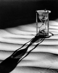 Hourglass with Shadow on Sand Fine Art Print