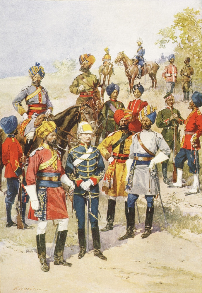 The King's Own Regiments of the Indian Army at King George V's Coronation Poster Print by Hilary Jane Morgan