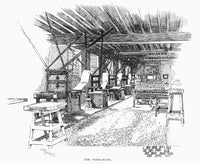 Printing Press Room Fine Art Print - C1900 Line Engraving