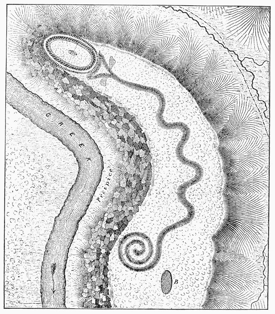 Great Serpent Mound Fine Art Print - 19th Century Line Engraving