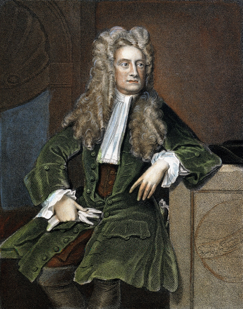 Sir Isaac Newton 19th Century Colored Engraving Fine Art Print