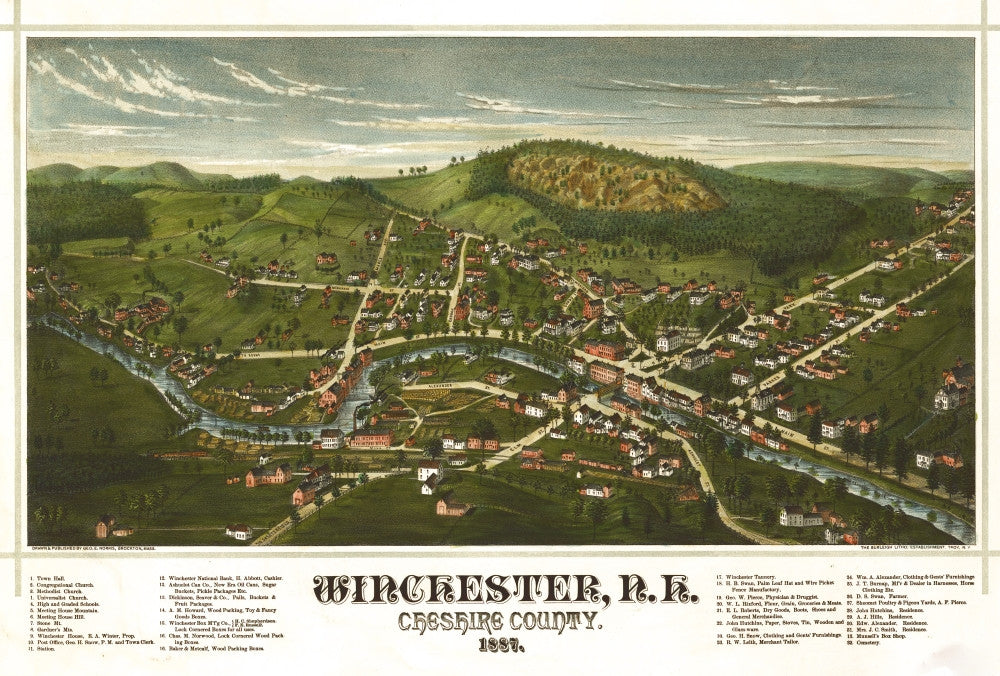 Winchester, N.H. 1887 Fine Art Print - Vintage Poster