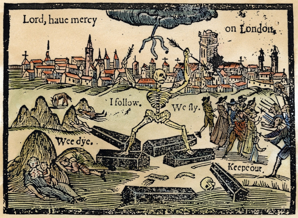 Plague of London 1665 Contemporary Woodcut Print by Granger Collection