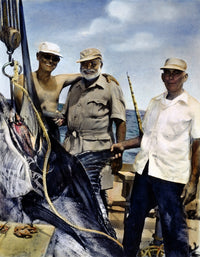 Ernest Hemingway with Cuban Sportsmen - Fine Art Print
