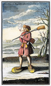 Voyageur 1722 Fine Art Print - French Engraving on Snowshoes by Granger Collection