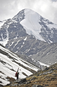 Backcountry Skier in Katak Creek Valley Art Print by Matt Hage