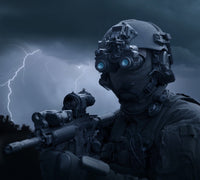 Special Operations Forces Soldier with Night Vision and HK416 Assault Rifle Fine Art Print