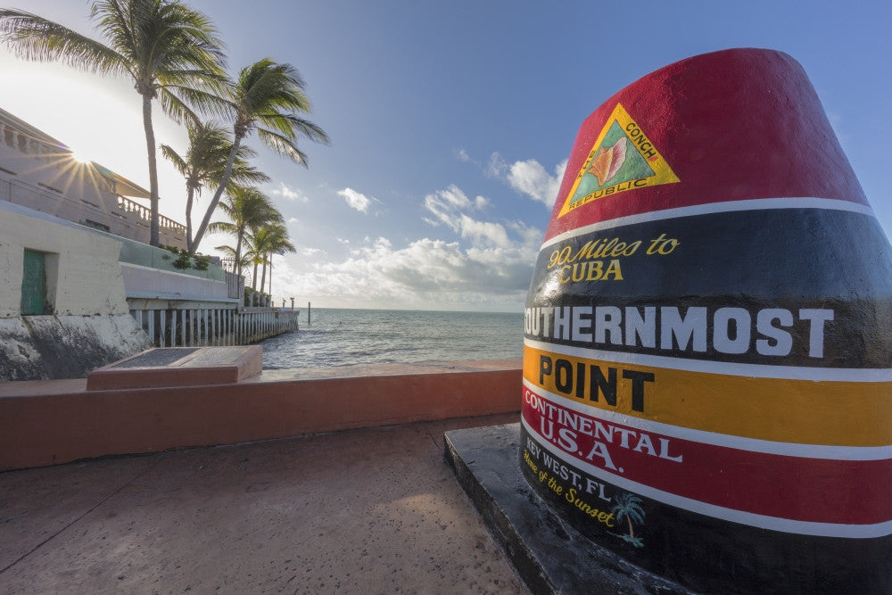 Southernmost Marker in Key West, Florida Art Print by Chuck Haney