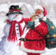 Santa With Snowman Fine Art Print by The Macneil Studio - 12x12