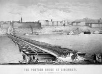 Civil War Pontoon Bridge Fine Art Print - Union Troops Crossing Over Ohio River