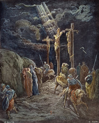 Crucifixion of Jesus and the Two Thieves Fine Art Print by Gustave Doré