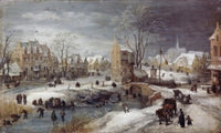 A Village In Winter Fine Art Print by Joos de Momper the Younger