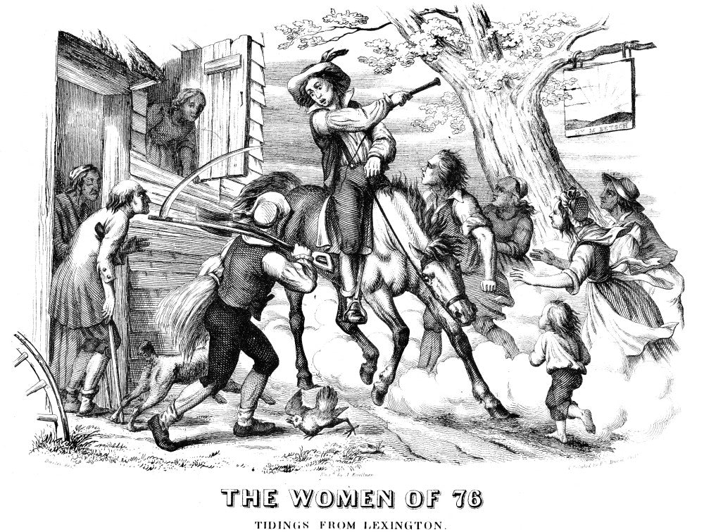 Sybil Ludington Rallying the Colonial Militia Fine Art Print (C1850)