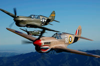 P-40 Warhawks Flying Over Chino, California Fine Art Print by Phil Wallick