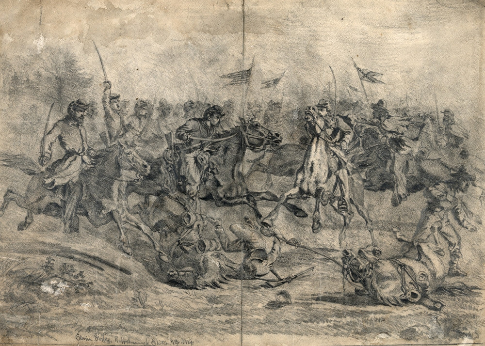 Civil War Cavalry Charge at Brandy Station Fine Art Print by Edwin Forbes