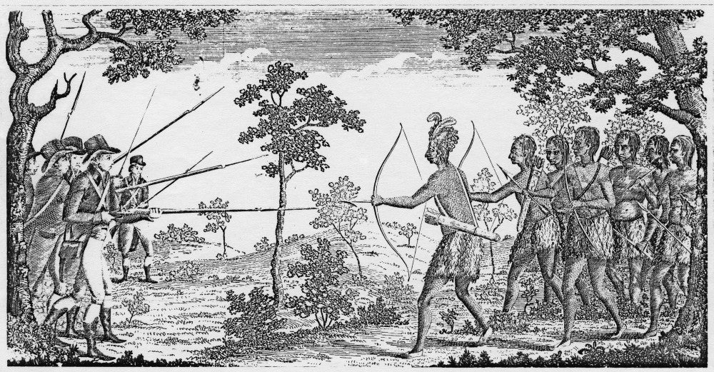 King Philip's War 1675 Battle Engraving Poster Print by Granger Collection