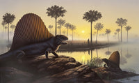 Dimetrodon in a Primordial Swamp Fine Art Print