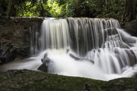 Waterfall in Secret Buddha Garden Fine Art Print by Keith Levit