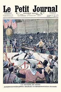 Jack Johnson vs. Jim Jeffries Boxing Match Poster Print - Le Petit Journal