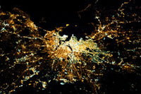 Stunning Nighttime Satellite Image of Boston Poster Print