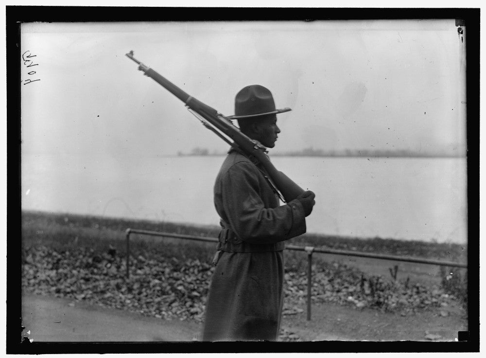 African American Soldier Drills at Shoulder Arms Fine Art Print