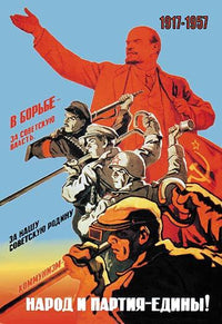 Red Lenin Fine Art Print by Victor Ivanov - Soldiers, Workers, Miners