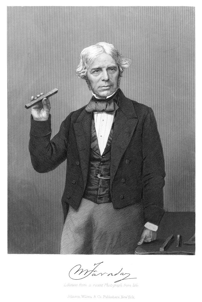 Michael Faraday 19th Century Steel Engraving Poster Print by Granger Collection