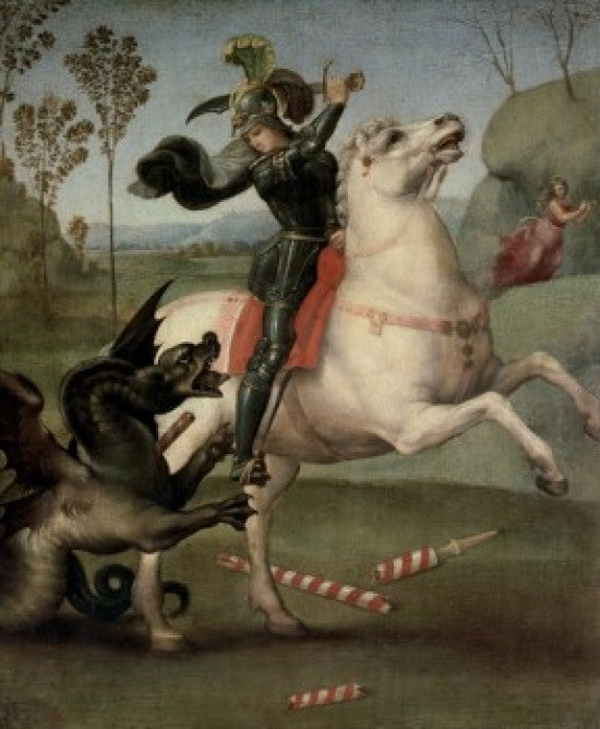 St. George Fighting the Dragon Fine Art Print by Raphael