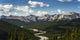 Panorama of Bragg Creek River Valley and Mountain Range Fine Art Print by Michael Interisano