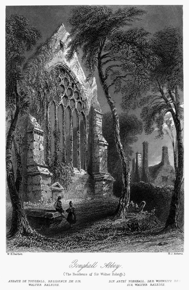 Youghal Abbey Ruins Fine Art Print - Steel Engraving by Bartlett