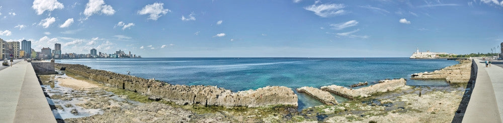 View of Malecon from Vedado to La Punta, Havana, Cuba Fine Art Print