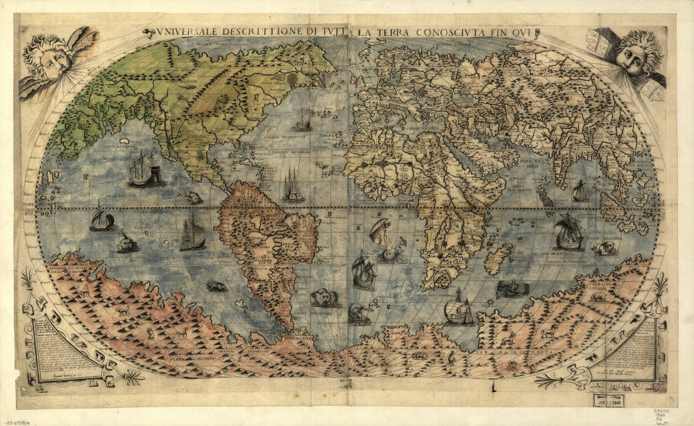 16th Century World Map Fine Art Print by Science Source