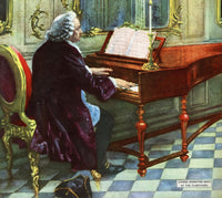 Johann Sebastian Bach at the Clavichord Fine Art Print