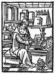 Medieval Writer Woodcut Fine Art Print by Granger Collection