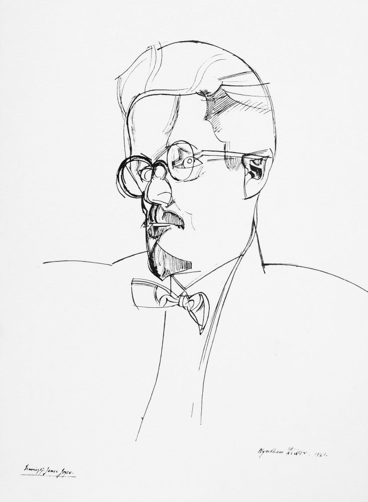 Portrait of James Joyce Fine Art Print by Wyndham Lewis (1920)