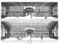 Bodleian Library Interior Copper Engraving Print by David Loggan