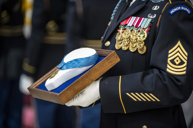 US Army Sergeant with Medal of Honor Fine Art Print by Stocktrek Images