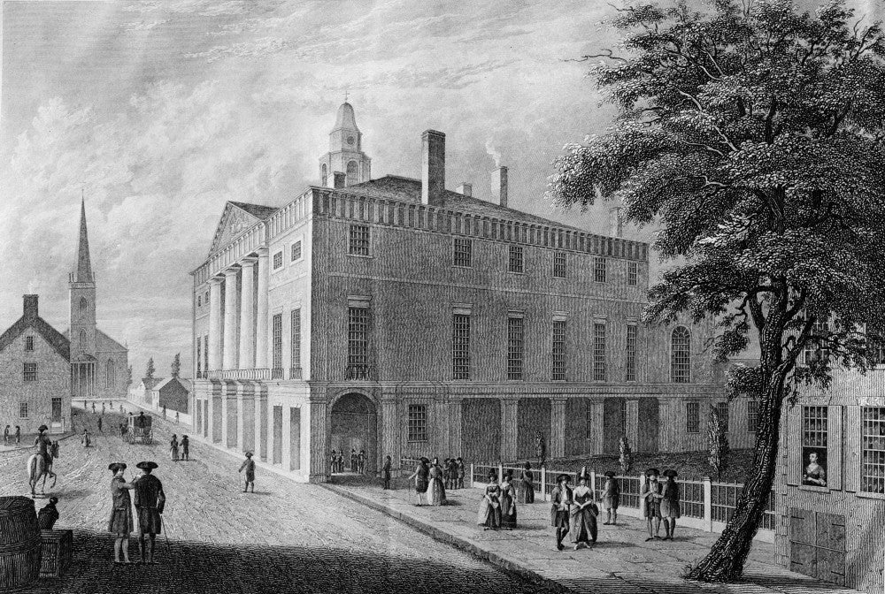 New York Federal Hall Historic Steel Engraving Poster Print