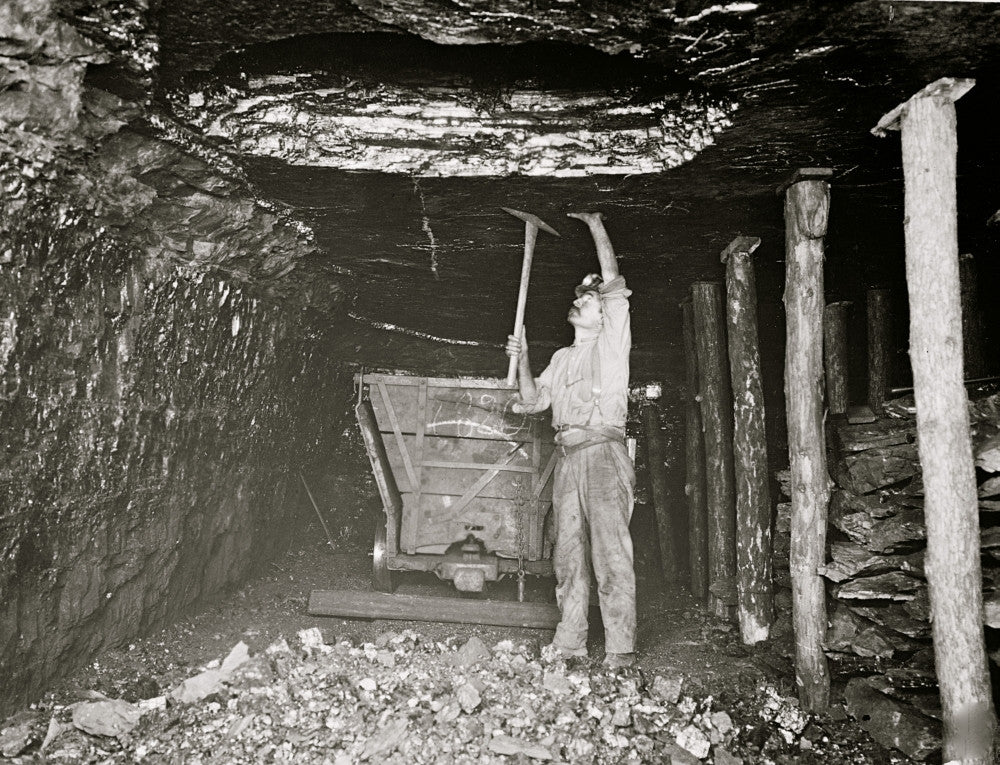 Coal Mining in Tunnel Fine Art Print - Multiple Sizes Available