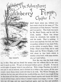 Clemens: Huck Finn Fine Art Print - First Page of 1885 Edition