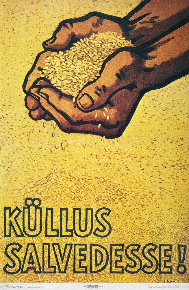 Fill The Sacks With Grain! Soviet Poster (1957) by Sima Shkop