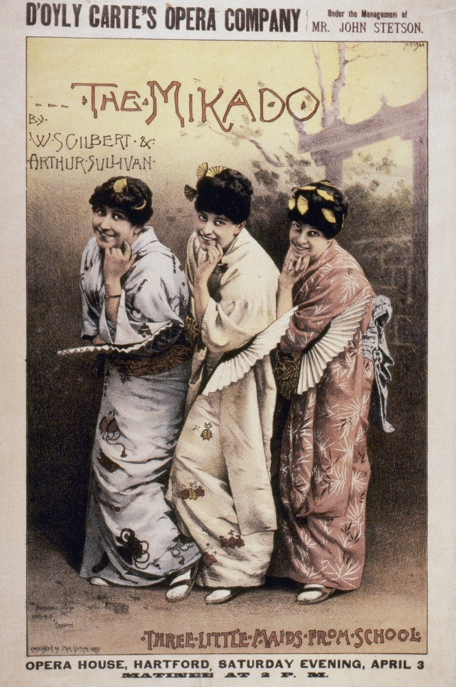 Gilbert & Sullivan's The Mikado Poster Print - First American Production 1885