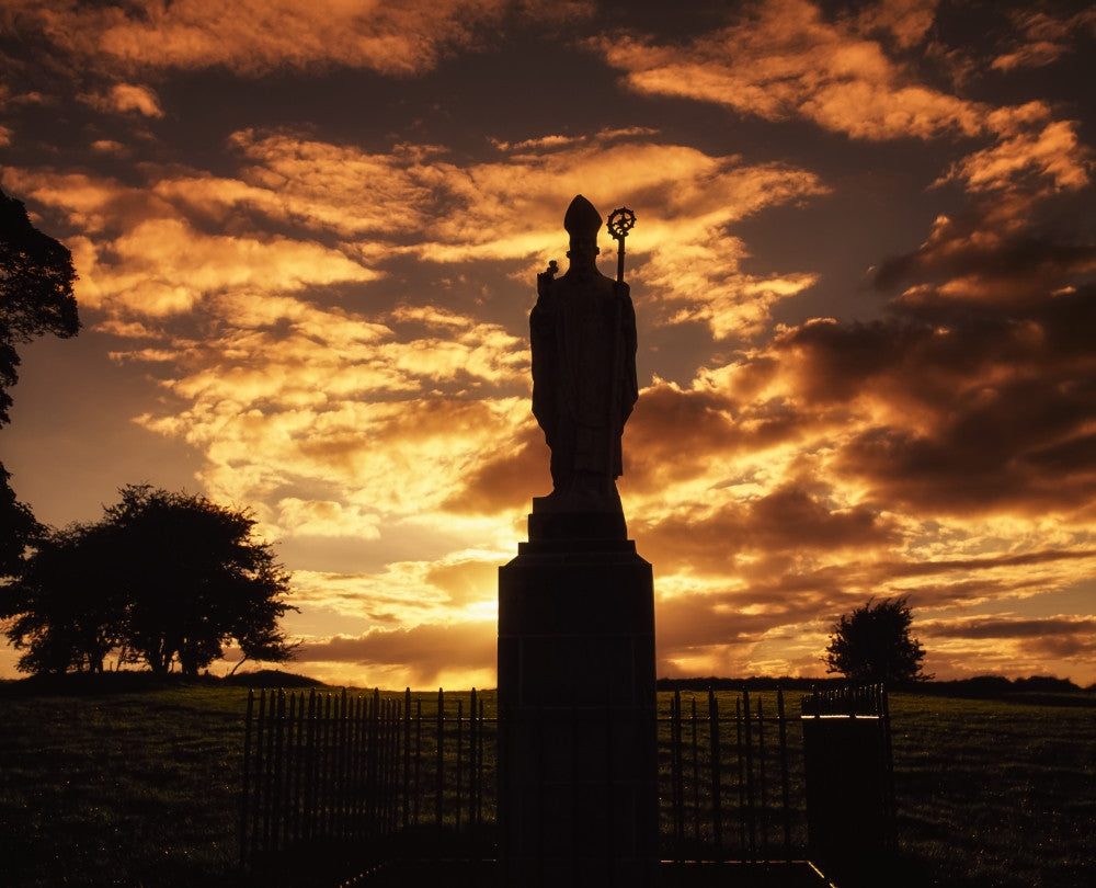 Sculpture of St. Patrick Fine Art Print - Hill of Tara, Ireland by The Irish Image Collection