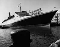 Low Angle View of the Queen Elizabeth II Cruise Ship Poster Print