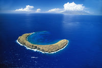 Aerial View of Molokini Crater Coral Reef Fine Art Print - Hawaii, Maui